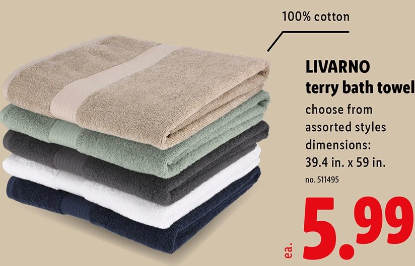 LIVARNO terry bath towel