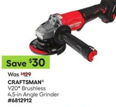 CRAFTSMAN® V20® Brushless 4.5-in Angle Grinder