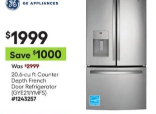 GE 20.6-cu ft Counter-Depth French Door Refrigerator