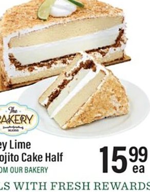 Key Lime Mojito Cake Half
