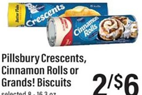Pillsbury Crescents, Cinnamon Rolls or Grands! Biscuits