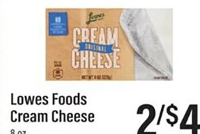 Lowes Foods Cream Cheese