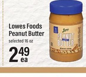 Lowes Foods Peanut Butter