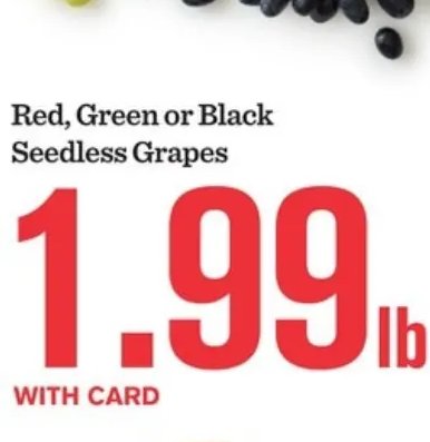 Red, Green or Black Seedless Grapes
