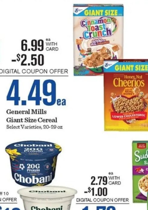 General Mills Giant Size Cereal