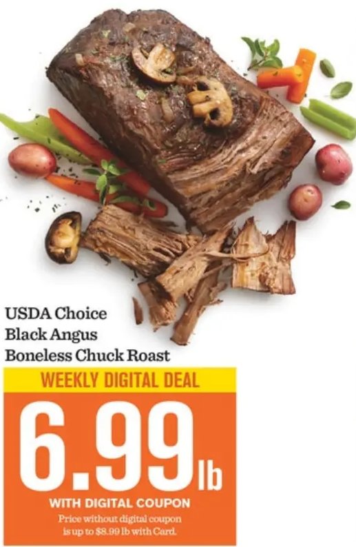 USDA Choice Black Angus Boneless Chuck Roast