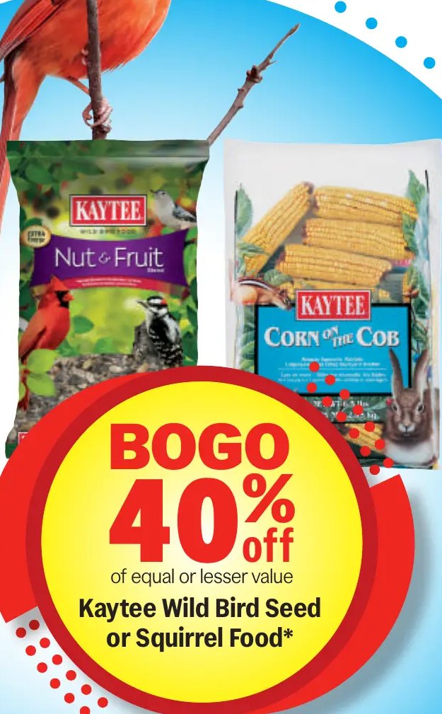 Kaytee Wild Bird Seed or Squirrel Food