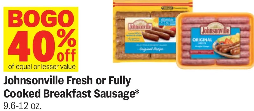 Johnsonville Fresh or Fully Cooked Breakfast Sausage