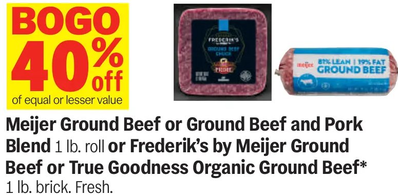 Meijer Ground Beef or Ground Beef and Pork Blend