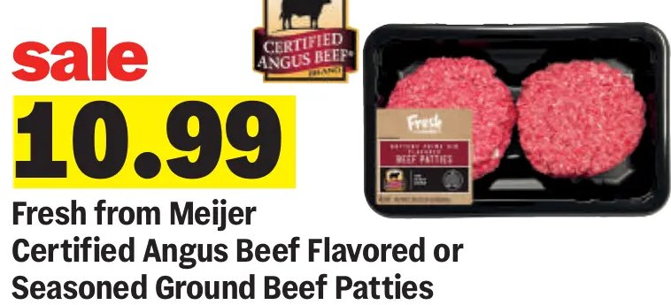 Fresh from Meijer Certified Angus Beef Flavored or Seasoned Ground Beef Patties