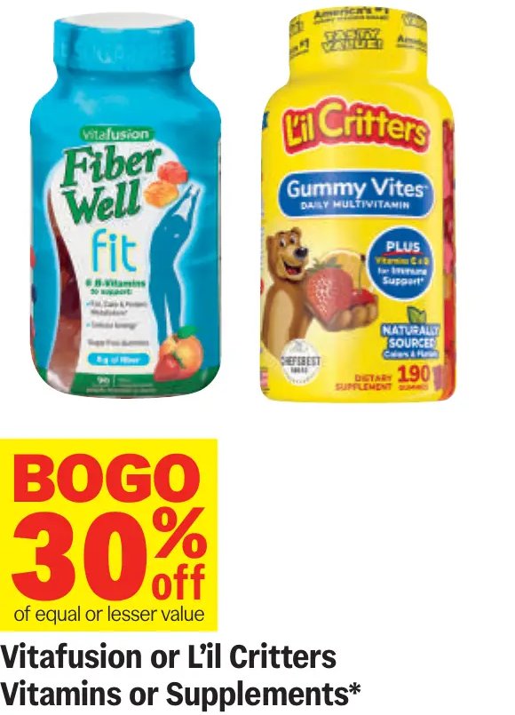 Vitafusion or L'il Critters Vitamins or Supplements