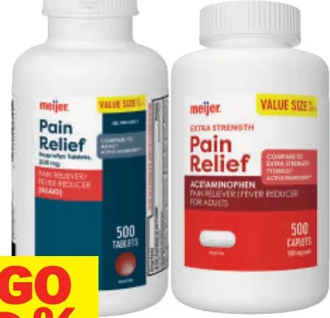 Meijer Adult Internal Pain Relief Products