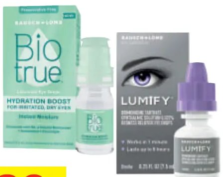 Biotrue, Blink or Lumify Eye Care Products