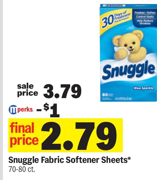 Snuggle Fabric Softener Sheets