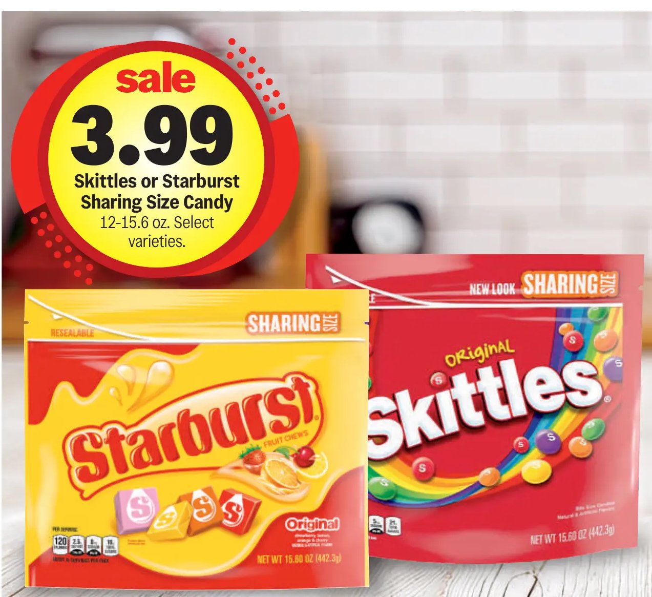 Skittles or Starburst Sharing Size Candy