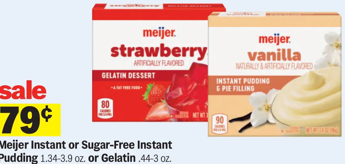 Meijer Instant or Sugar-Free Instant Pudding or Gelatin