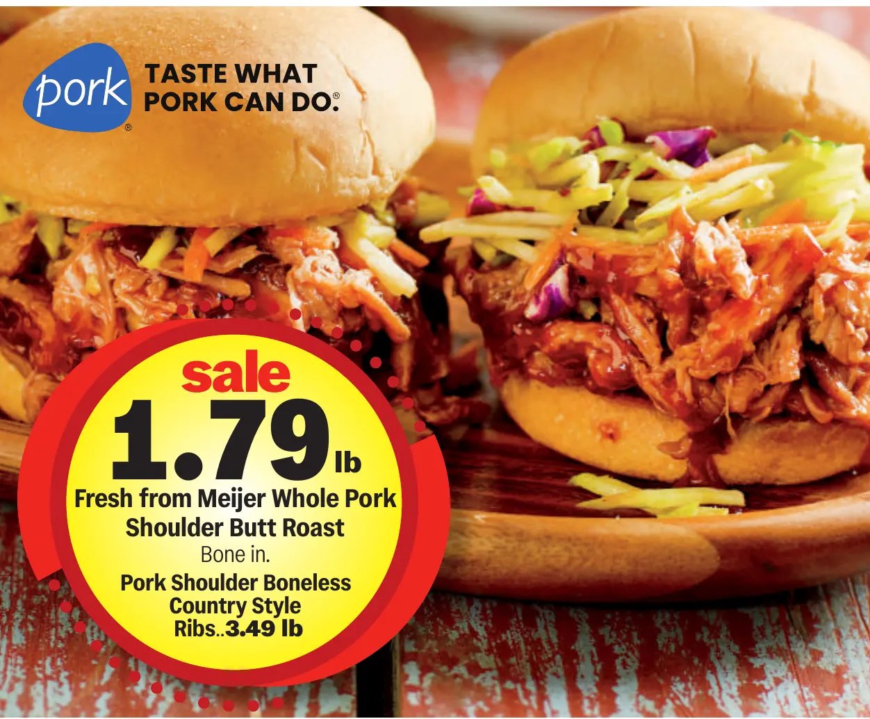 Fresh from Meijer Whole Pork Shoulder Butt Roast
