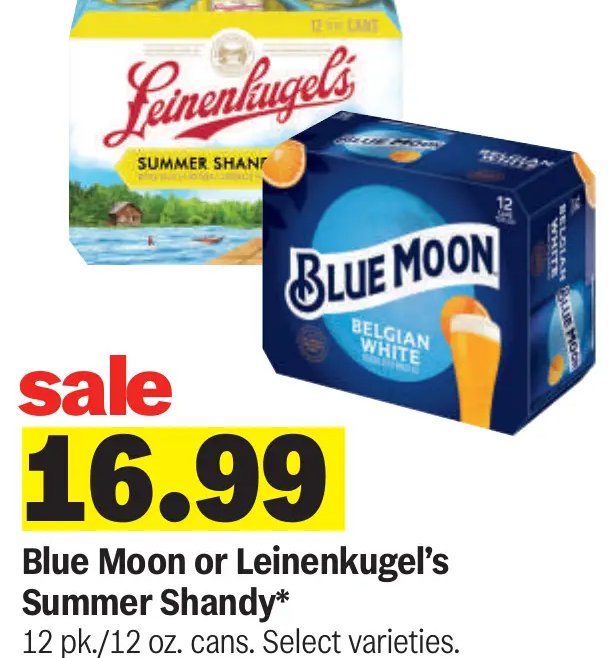 Blue Moon or Leinenkugel's Summer Shandy*