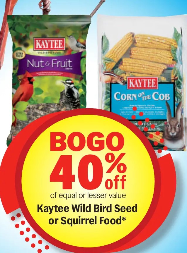 Kaytee Wild Bird Seed or Squirrel Food