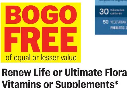 Renew Life or Ultimate Flora Vitamins or Supplements*