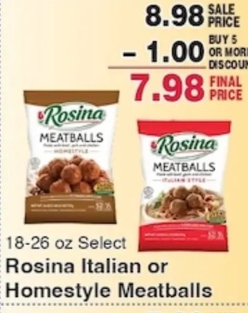 Rosina Italian or Homestyle Meatballs