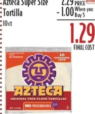 Azteca Super Size Tortilla