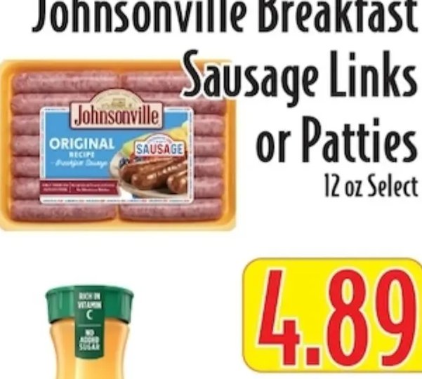 Johnsonville Breakfast Sausage Links or Patties