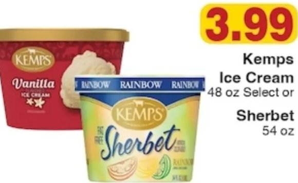 Kemps Ice Cream or Sherbet