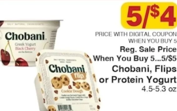 Chobani, Flips or Protein Yogurt