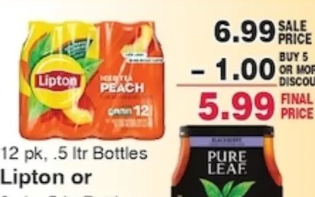 Lipton or Pure Leaf Tea