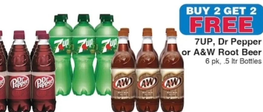 7UP, Dr Pepper or A&W Root Beer