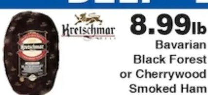 Bavarian Black Forest or Cherrywood Smoked Ham