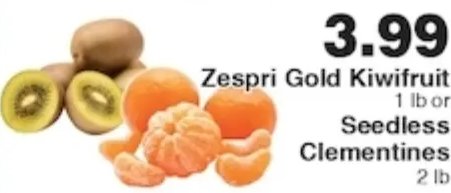 Zespri Gold Kiwifruit or Seedless Clementines