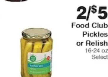 Food Club Pickles or Relish