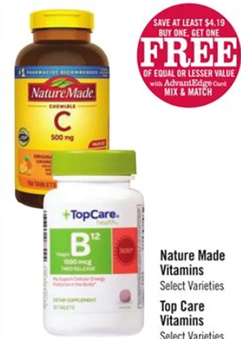 Nature Made or Top Care Vitamins
