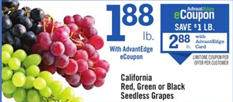 California Red, Green or Black Seedless Grapes