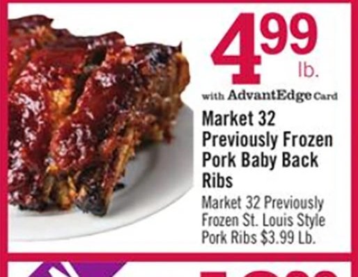 Market 32 Previously Frozen Pork Baby Back Ribs
