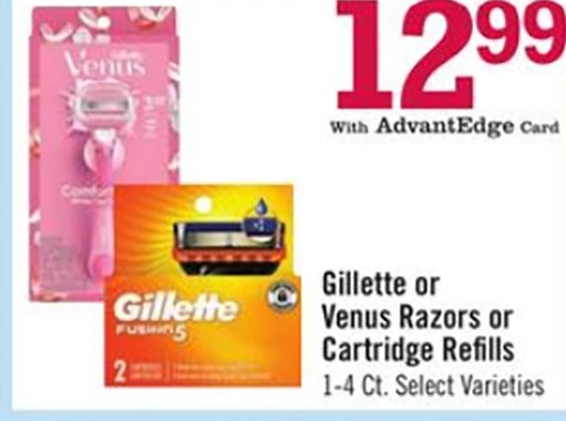 Gillette or Venus Razors or Cartridge Refills