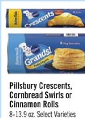 Pillsbury Crescents, Cornbread Swirls or Cinnamon Rolls