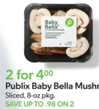 Publix Baby Bella Mushrooms