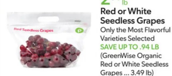 Red or White Seedless Grapes