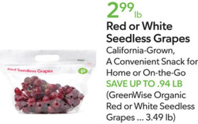 Red or White Seedless Grapes