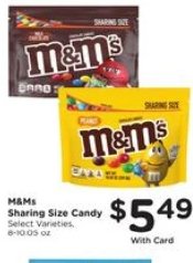 M&Ms Sharing Size Candy