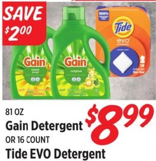 Gain Detergent OR Tide EVO Detergent