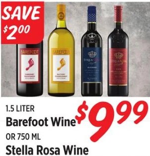 Barefoot Wine OR Stella Rosa Wine