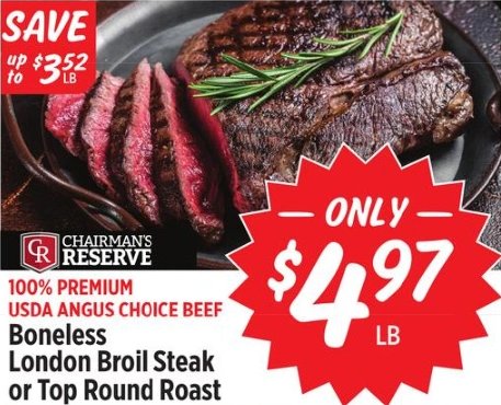 Boneless London Broil Steak or Top Round Roast