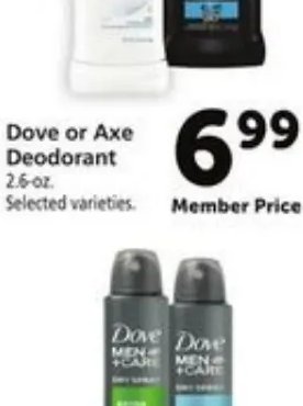 Dove or Axe Deodorant