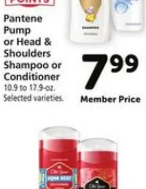 Pantene Pump or Head & Shoulders Shampoo or Conditioner