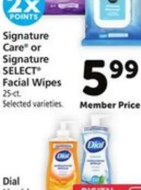 Signature Care or Signature SELECT Facial Wipes