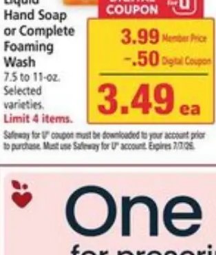 Dial Liquid Hand Soap or Complete Foaming Wash